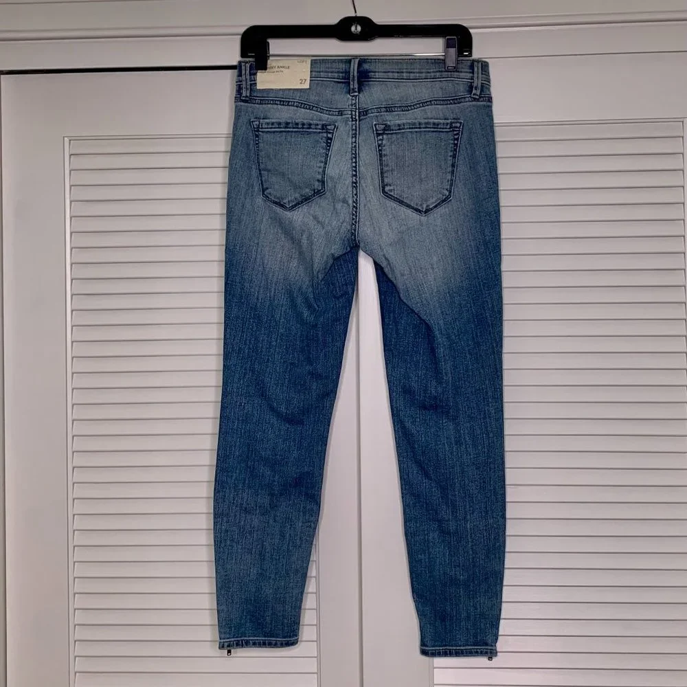 Ann Taylor LOFT Faded Modern Skinny Ankle Zipper Jeans Sz 27/4 - Picture 3 of 6